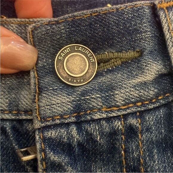 Saint Laurent cropped straight leg high waist jeans, size 25 - Picture 6 of 14